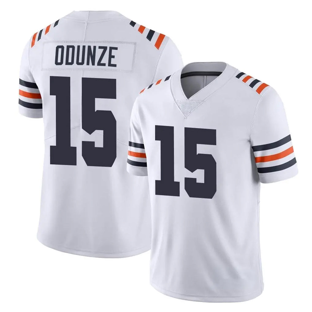 C.Bears #15 Rome Odunze Player White Classic Vapor Limited Home Game Hdoa Stitched Jerseys