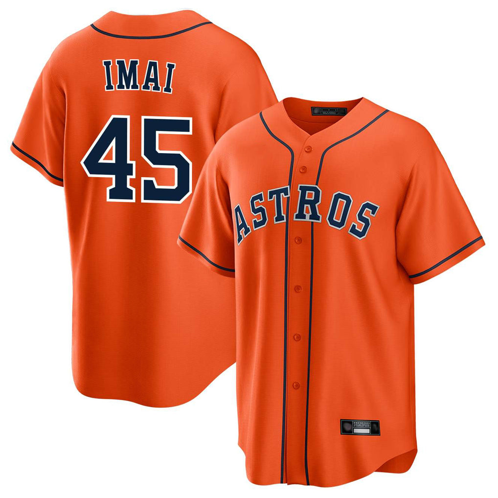 H.Astros #45 Tatsuya Imai Player Orange Home Game Hdoa Stitched Jerseys