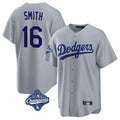 LA.Dodgers #16 Will Smith Player Gray World Series Meet Game Hdoa Stitched Jerseys