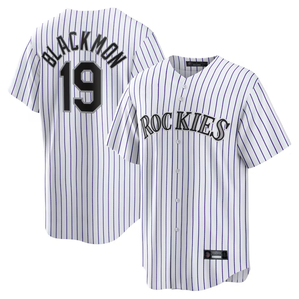 C.Rockies #19 Charlie Blackmon Player White Game Home Hdoa Stitched Jerseys