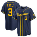 M.Brewers #3 Joey Ortiz Player Navy Home Stadium Game Hdoa Stitched Jerseys