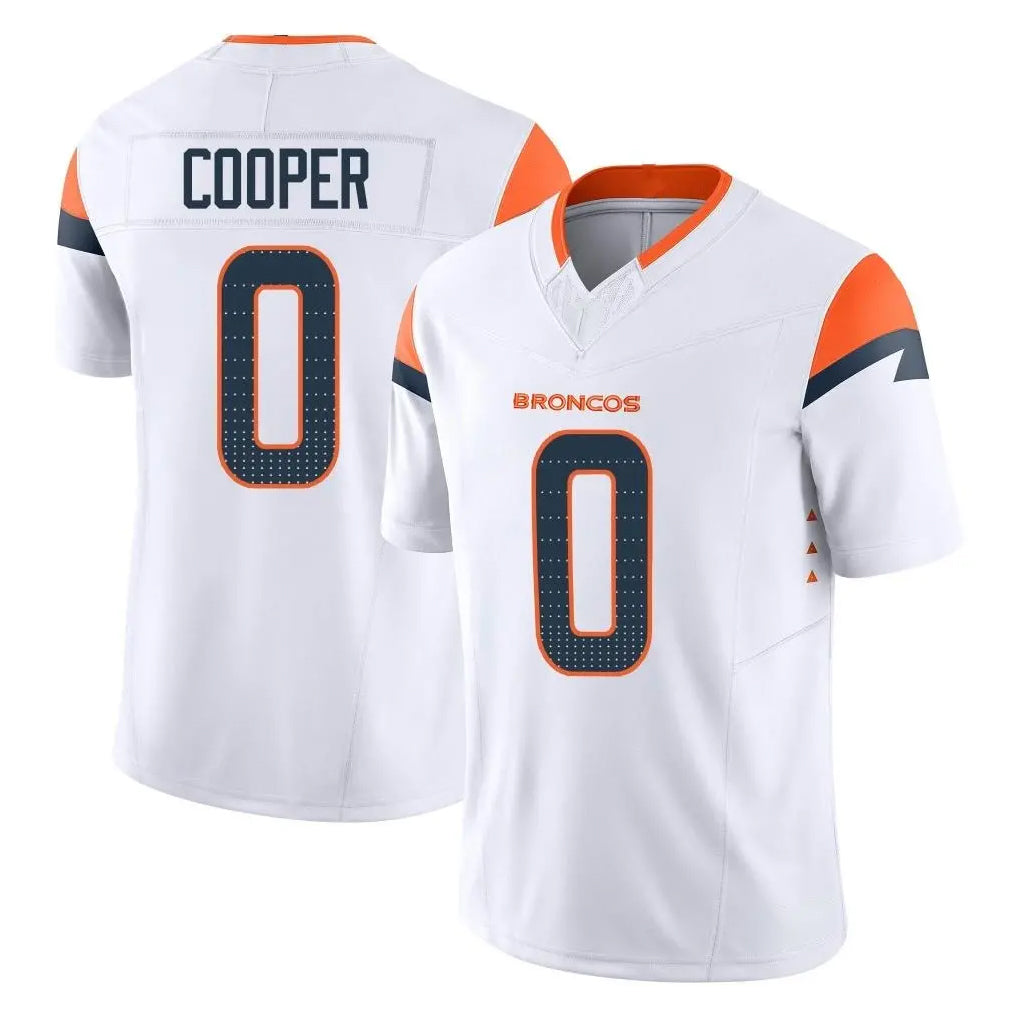 D.Broncos #0 Jonathon Cooper Player White Limited Vapor F.U.S.E. Home Game Hdoa Stitched Jerseys