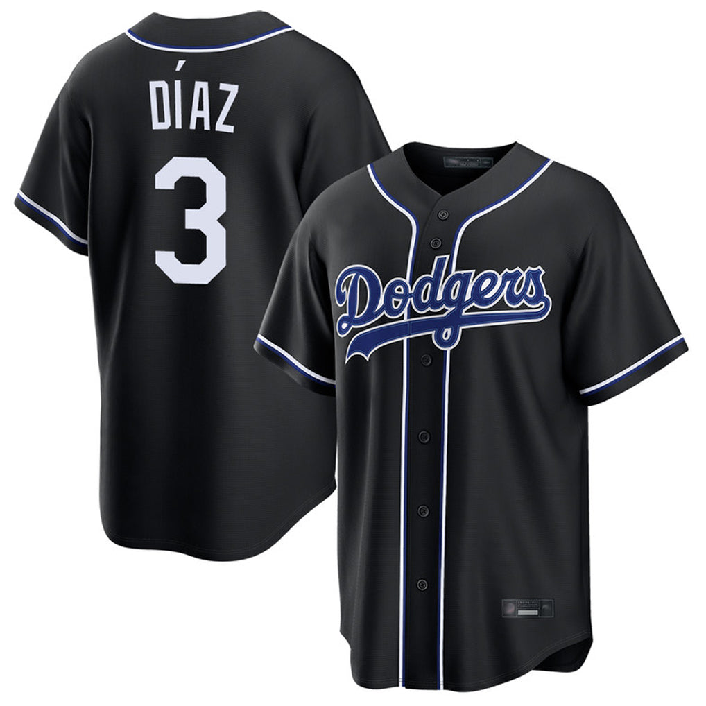 LA.Dodgers #3 Edwin D¨ªaz Player Black Carbon Limited Home Hdoa Stitched Jerseys