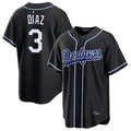 LA.Dodgers #3 Edwin D¨ªaz Player Black Carbon Limited Home Hdoa Stitched Jerseys