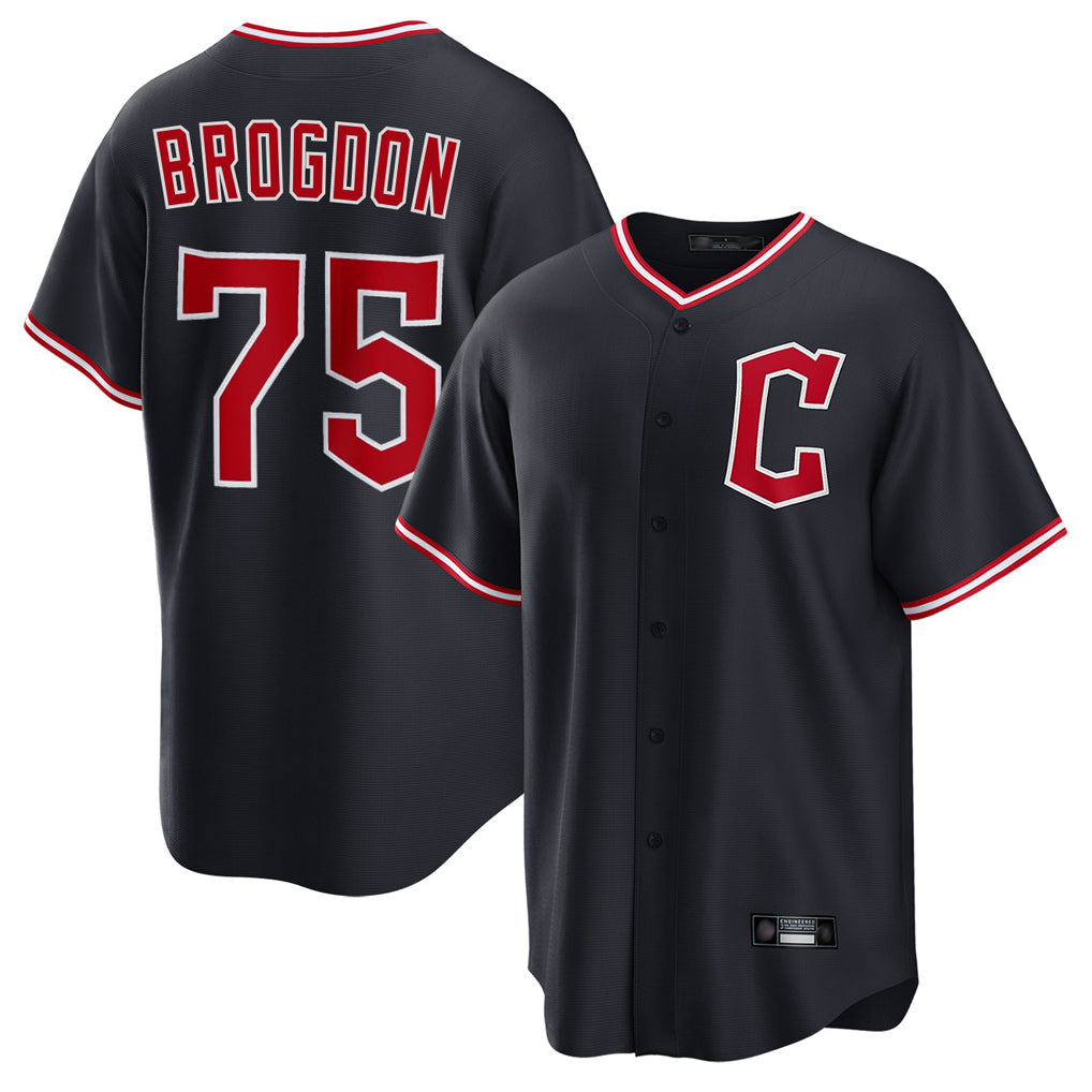 C.Guardians #75 Connor Brogdon Player Navy Home Game Hdoa Stitched Jerseys