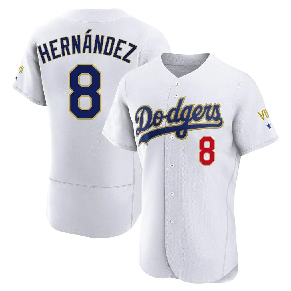 LA.Dodgers #8 Enrique Hern¨¢ndez Player Gold White 2026 Collection Stadium Limited Elite Hdoa Stitched Jerseys