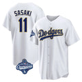 LA.Dodgers #11 Roki Sasaki Player Gold World Series Meet White 2026 Collection Stadium Game Hdoa Stitched Jerseys