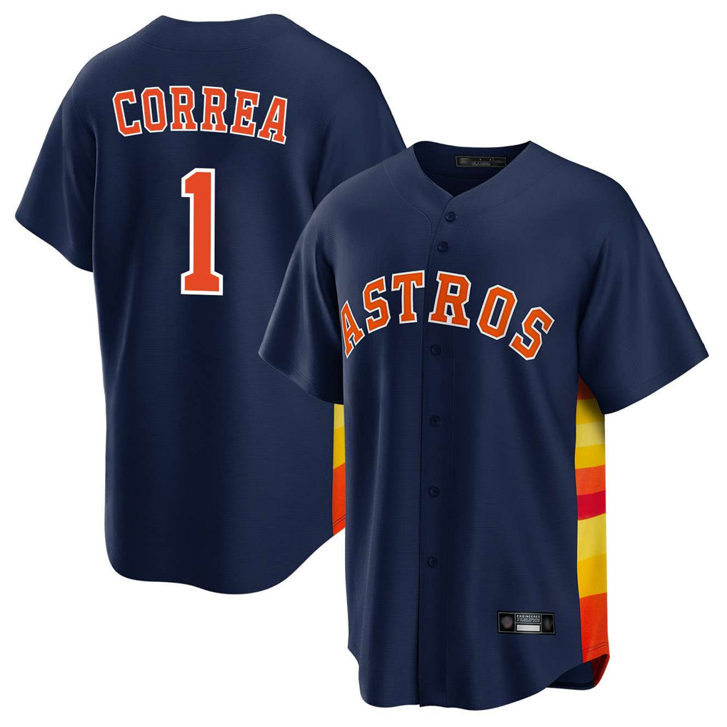 H.Astros #1 Carlos Correa Player Navy Home Game Hdoa Stitched Jerseys