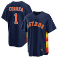H.Astros #1 Carlos Correa Player Navy Home Game Hdoa Stitched Jerseys