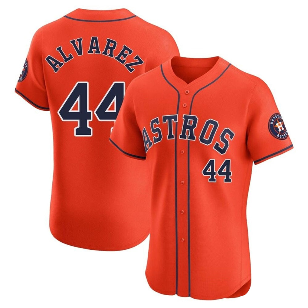 H.Astros #44 Yordan Alvarez Player Orange Home Limited Elite Hdoa Stitched Jerseys