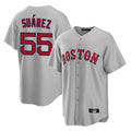 B.Red Sox #55 Ranger Su¨¢rez Player Gray Road Home Game Hdoa Stitched Jerseys