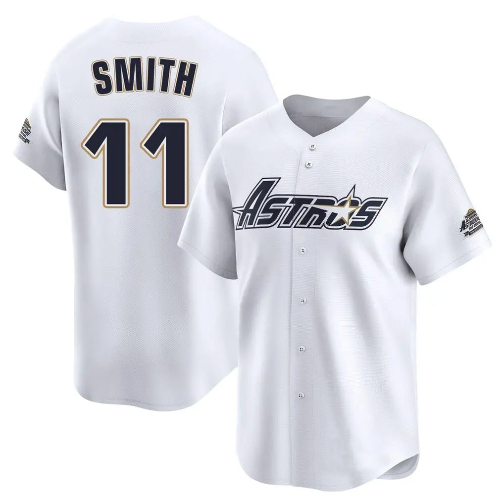 H.Astros #11 Cam Smith Player White Throwback Cooperstown Collection Limited Hdoa Stitched Jerseys