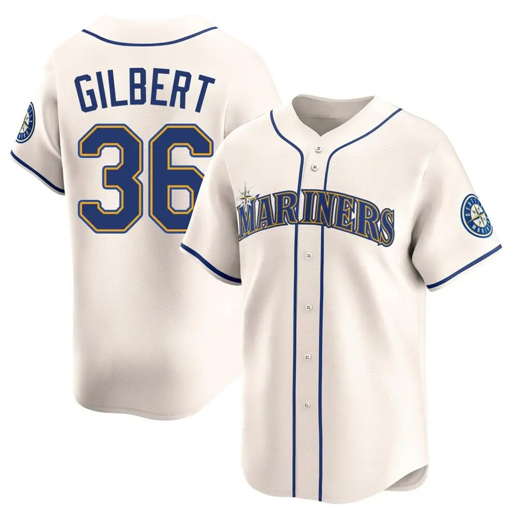 S.Mariners #36 Logan Gilbert Player Cream Home Limited Hdoa Stitched Jerseys
