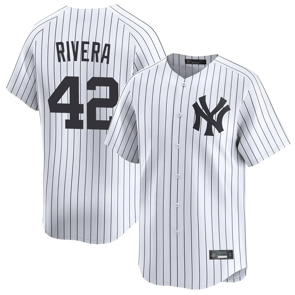 NY.Yankees #42 Mariano Rivera Player White Limited Home Hdoa Stitched Jerseys
