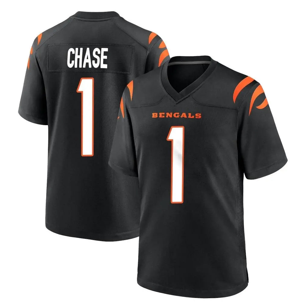 C.Bengals #1 Ja'Marr Chase Player Black Home Game Hdoa Stitched Jerseys