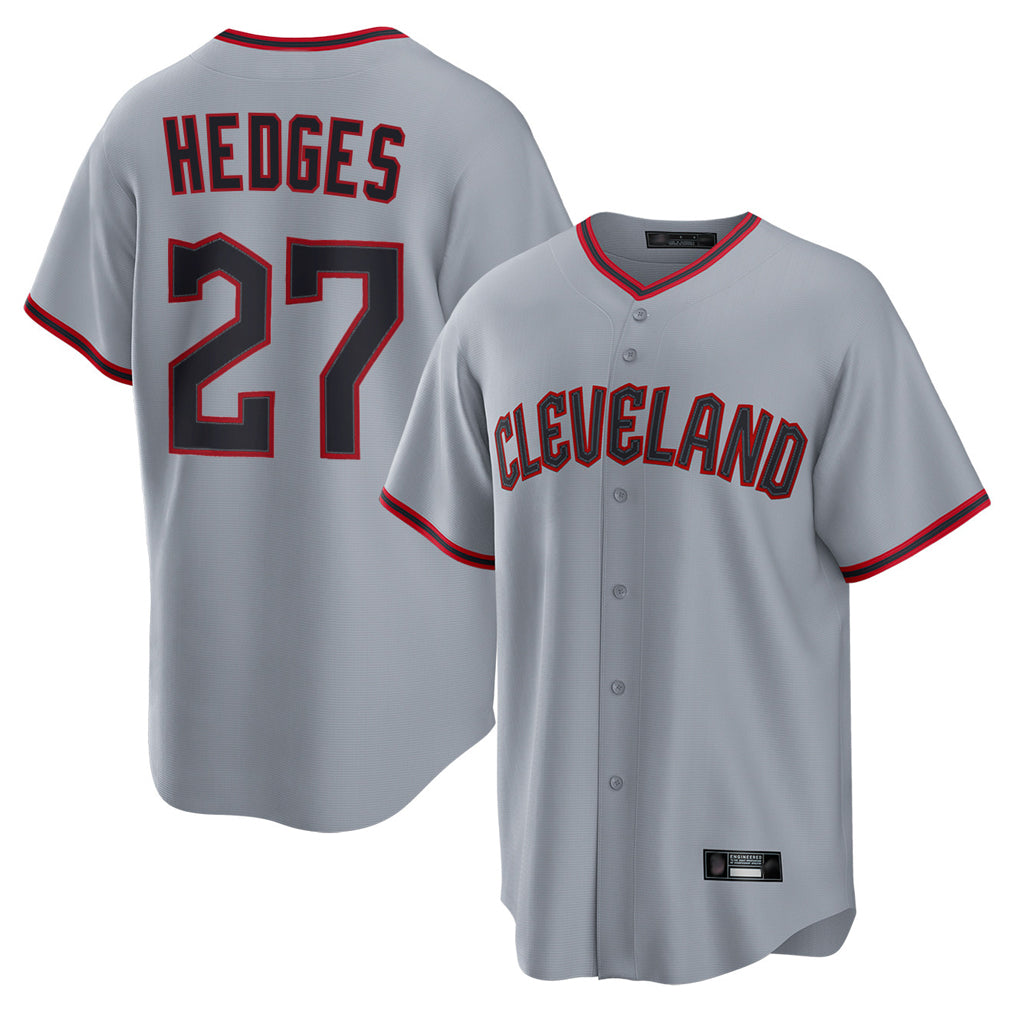 C.Guardians #27 Austin Hedges Player Gray Home Game Hdoa Stitched Jerseys