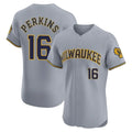 M.Brewers #16 Blake Perkins Player Gray Home Limited Elite Hdoa Stitched Jerseys