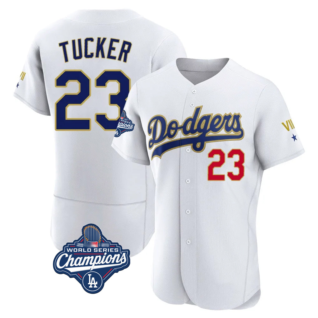 LA.Dodgers #23 Kyle Tucker Player Gold White World Series Meet 2026 Collection Stadium Limited Elite Hdoa Stitched Jerseys