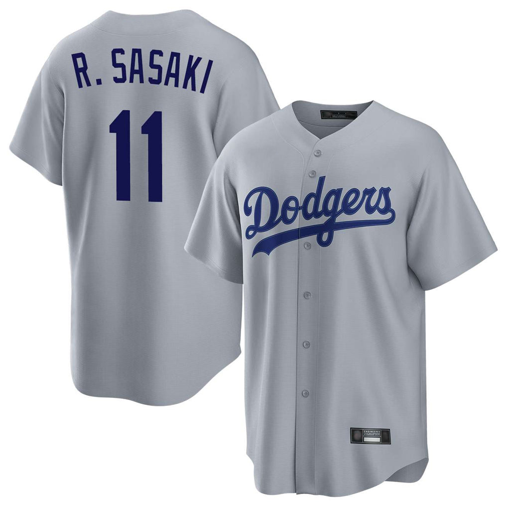 LA.Dodgers #11 Roki Sasaki Player Gray Game Hdoa Stitched Jerseys