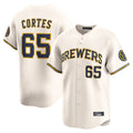 M.Brewers #65 Nestor Cortes Player Cream Home Limited Game Hdoa Stitched Jerseys