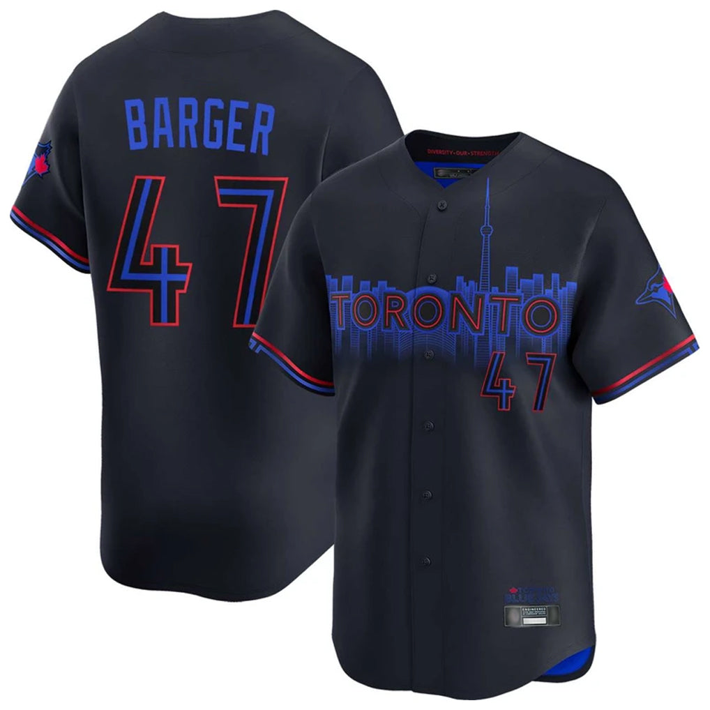 T.Blue Jays #47 Addison Barger Player Black&Blue City Connect Limited Hdoa Stitched Jerseys