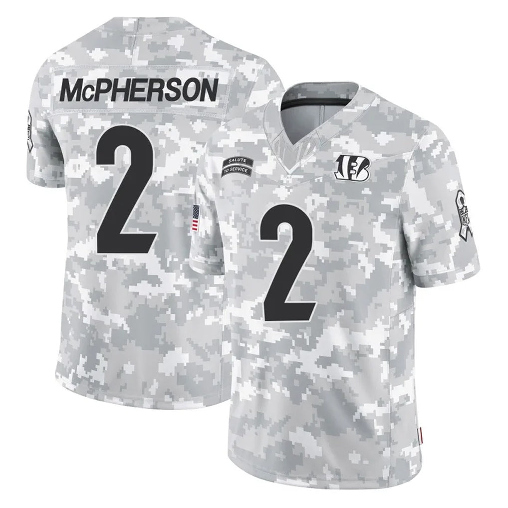 C.Bengals #2 Evan McPherson Player Arctic Camo Salute to Service Limited Hdoa Stitched Jerseys