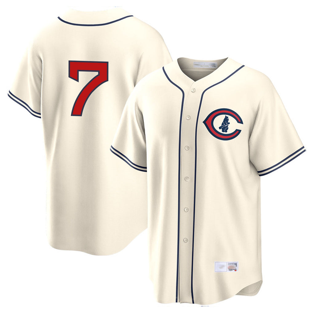 C.Cubs #7 Dansby Swanson Player Cream Field of Dreams Home Game Hdoa Stitched Jerseys