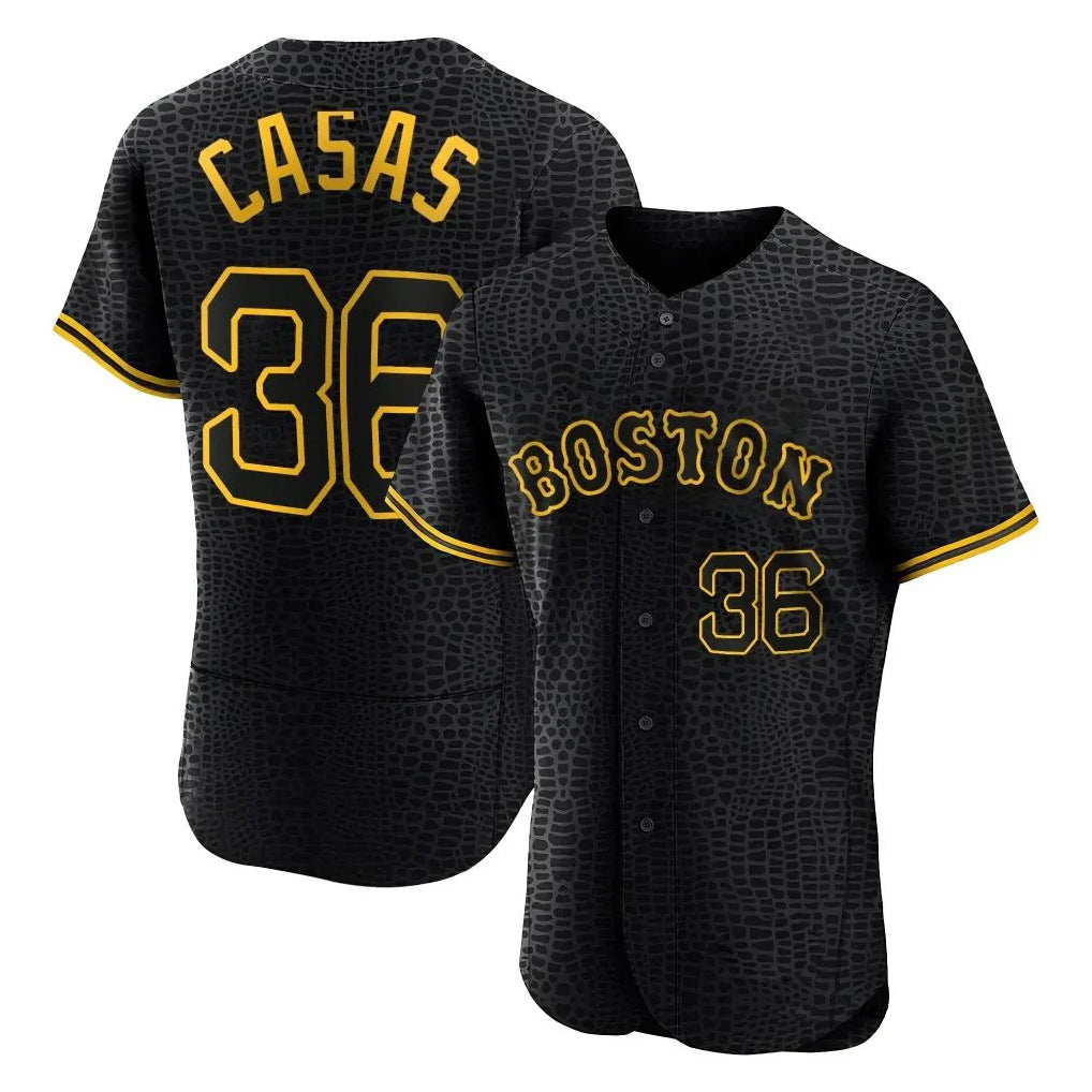 B.Red Sox #36 Triston Casas Player Black Snake Skin City Limited Elite Home Hdoa Stitched Jerseys