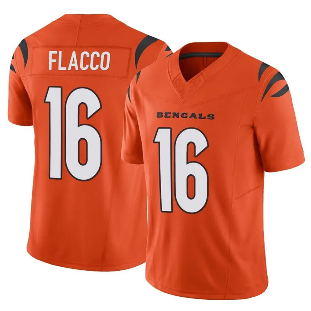 C.Bengals #16 Joe Flacco Player Orange Vapor F.U.S.E. Limited Home Game Hdoa Stitched Jerseys