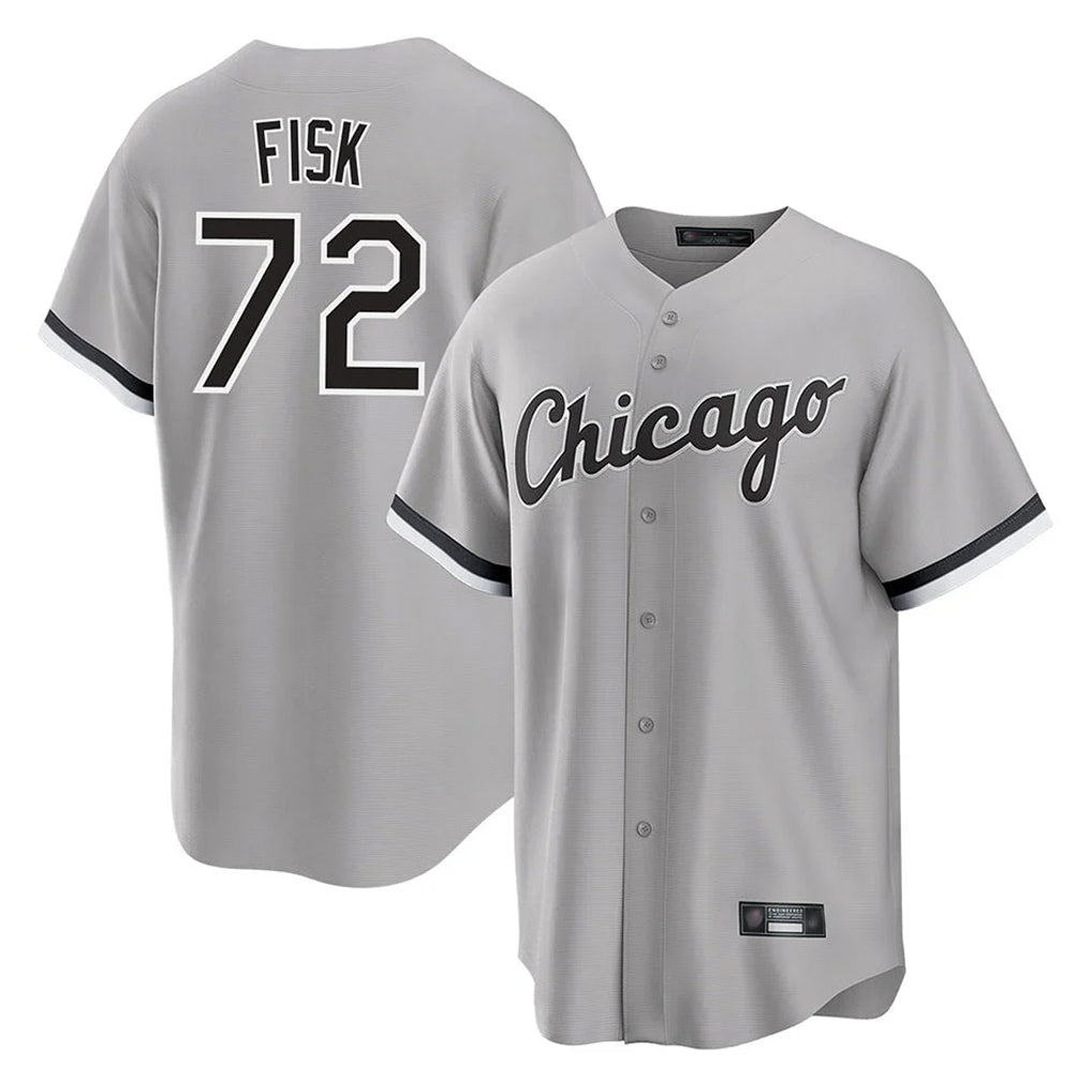 C.White Sox #72 Carlton Fisk Player Gray Home Game Hdoa Stitched Jerseys