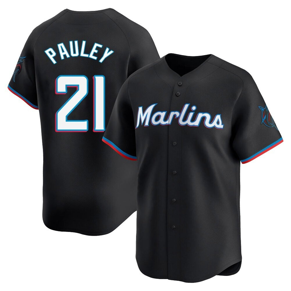 M.Marlins #21 Graham Pauley Player Black  Home Limited Hdoa Stitched Jerseys
