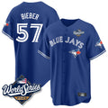 T.Blue Jays #57 Shane Bieber Player Royal 2025 World Series All Hdoa Stitched Jerseys