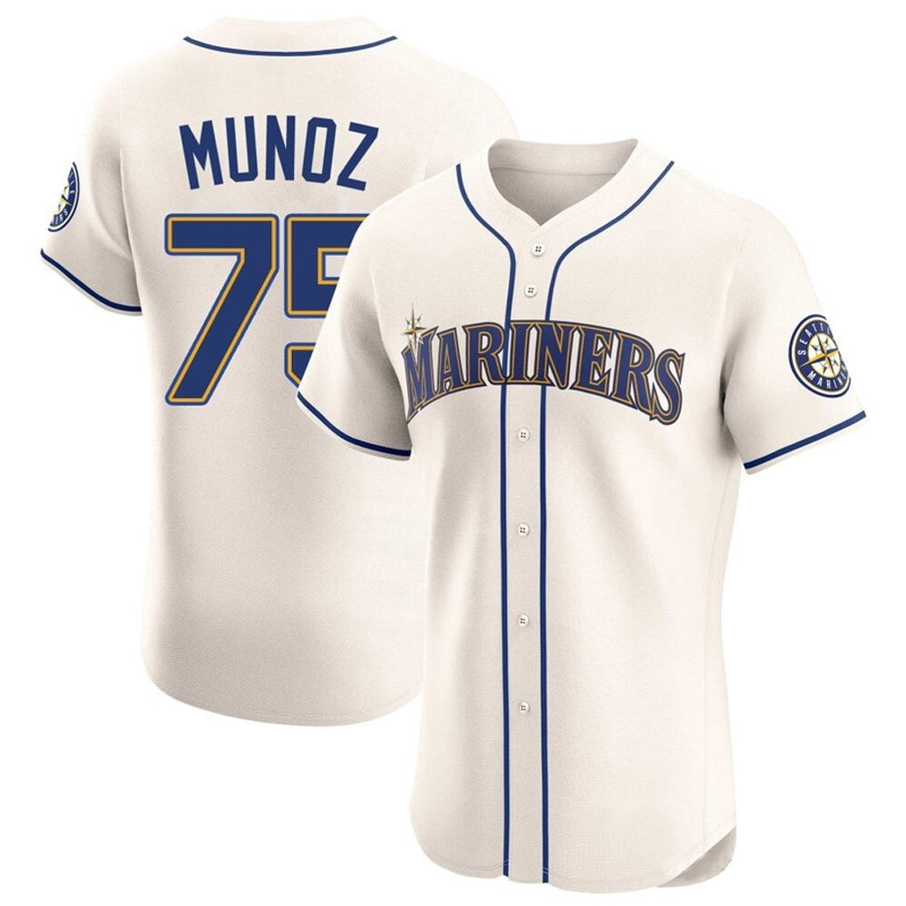 S.Mariners #75 Andres Munoz Player Cream Home Limited Elite Hdoa Stitched Jerseys