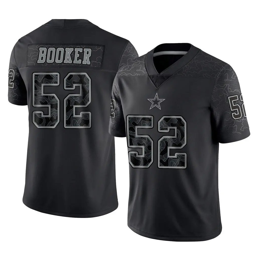 D.Cowboys #52 Tyler Booker Player Black Limited Reflective Home Game Hdoa Stitched Jerseys