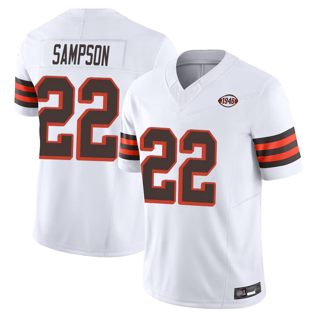 C.Browns #22 Dylan Sampson Player White Limited Vapor F.U.S.E. Alternate Game Hdoa Stitched Jerseys