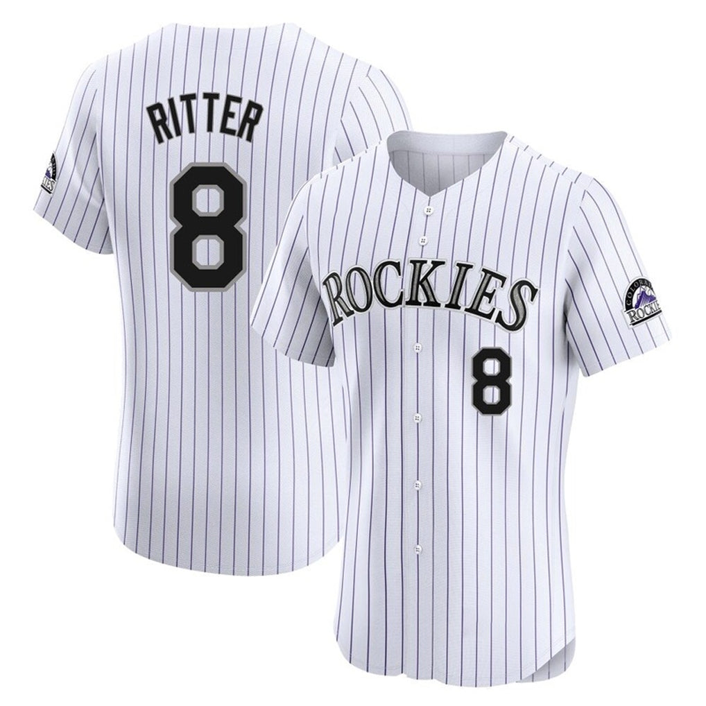 C.Rockies #8 Ryan Ritter Player White Limited Elite Home Hdoa Stitched Jerseys