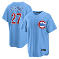 C.Cubs #27 Seiya Suzuki Player Light Blue Home Game Hdoa Stitched Jerseys