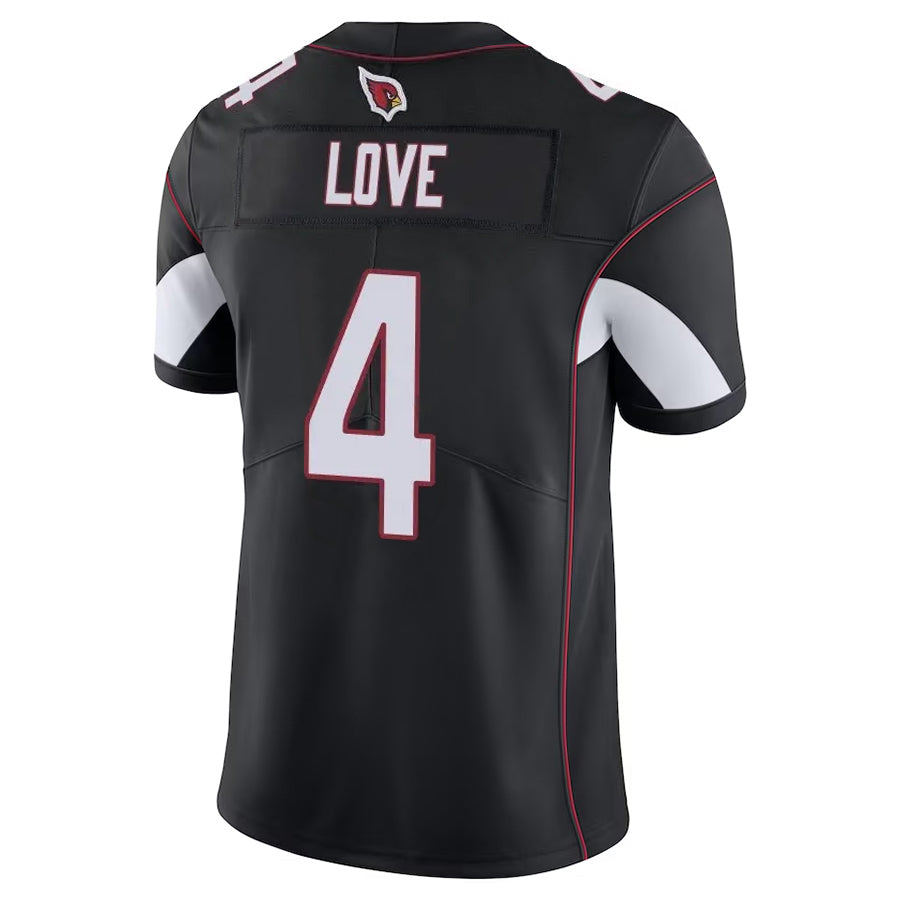 A.Cardinals #4 Jeremiyah Love Player Black Vapor Limited Home Game Hdoa Stitched Jerseys