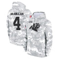 C.Panthers #4 Tetairoa McMillan Player Arctic Camo Salute to Service Pullover Hoodies Limited Game Hdoa Stitched Jerseys