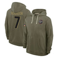 A.Falcons #7 Bijan Robinson Player Olive 2025 Salute to Service Hoodies Hdoa Stitched Jerseys