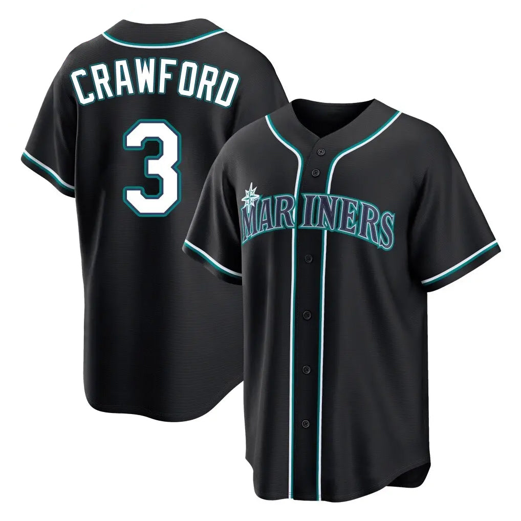 S.Mariners #3 J.P. Crawford Player Black Fashion Home Limited Hdoa Stitched Jerseys