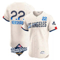 LA.Dodgers #22 Clayton Kershaw Player Cream World Series City Connect Limited Elite Home Hdoa Stitched Jerseys