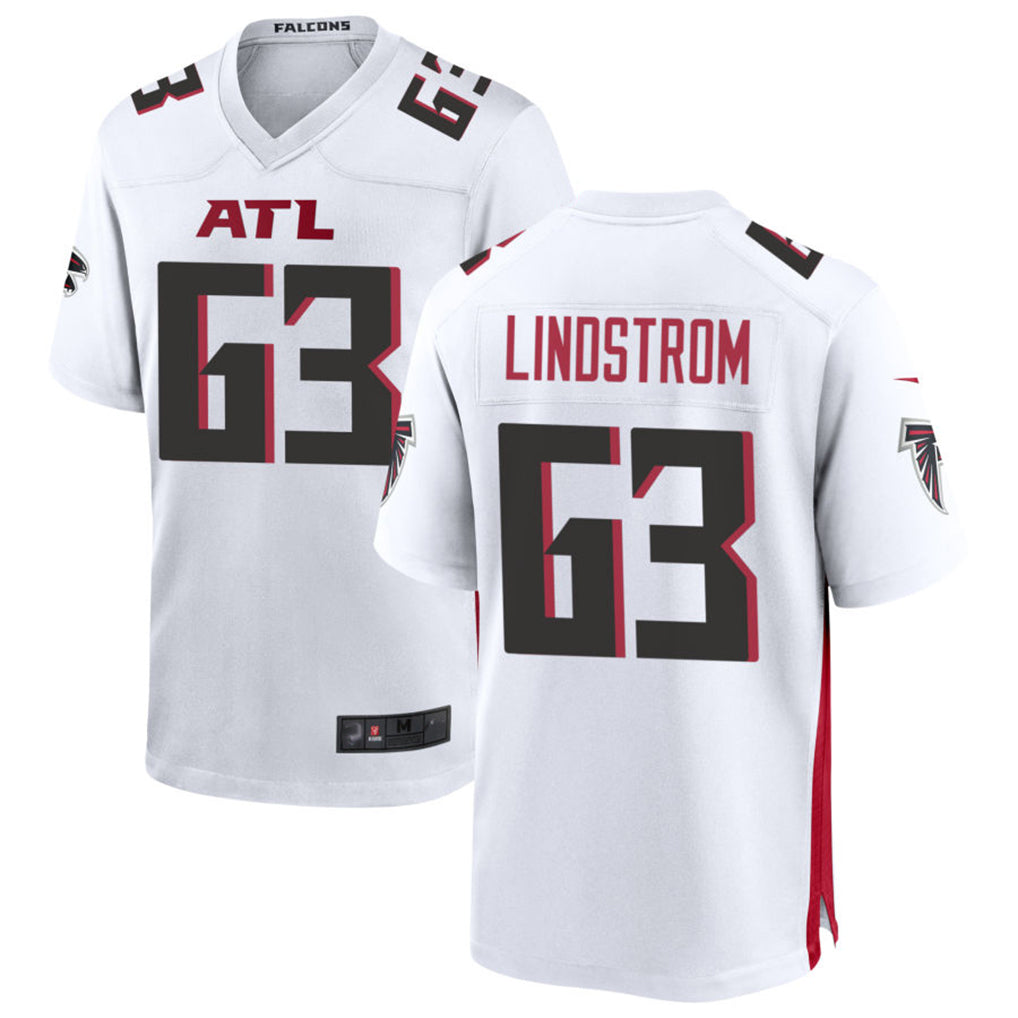 A.Falcons #63 Chris Lindstrom Player White Home Game Hdoa Stitched Jerseys