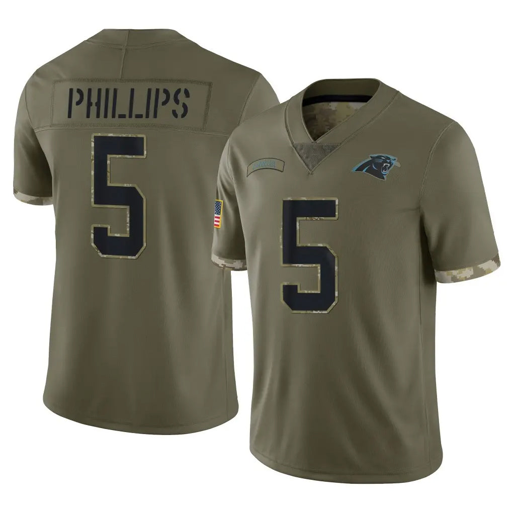 C.Panthers #5 Jaelan Phillips Player Olive Salute to Service Game Hdoa Stitched Jerseys