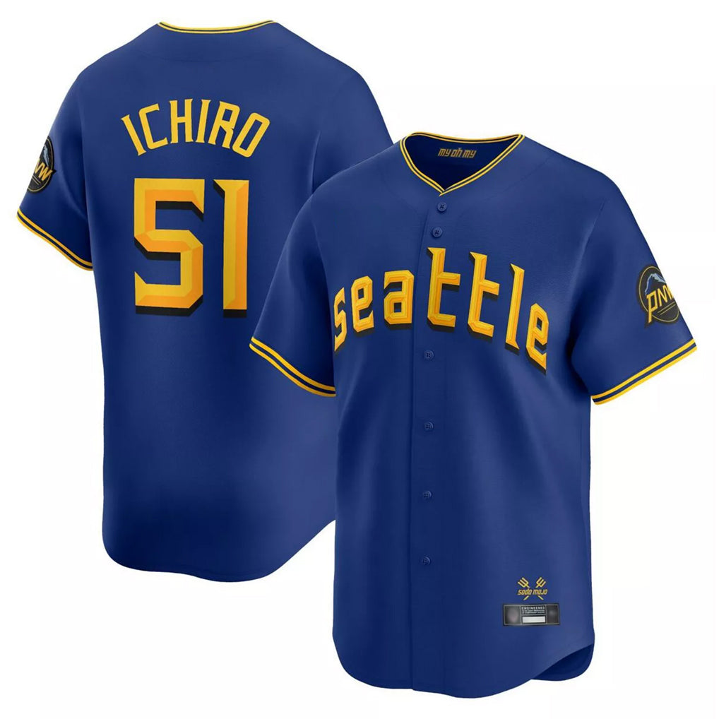 S.Mariners #51 Ichiro Suzuki Player Royal City Connect Home Limited Hdoa Stitched Jerseys