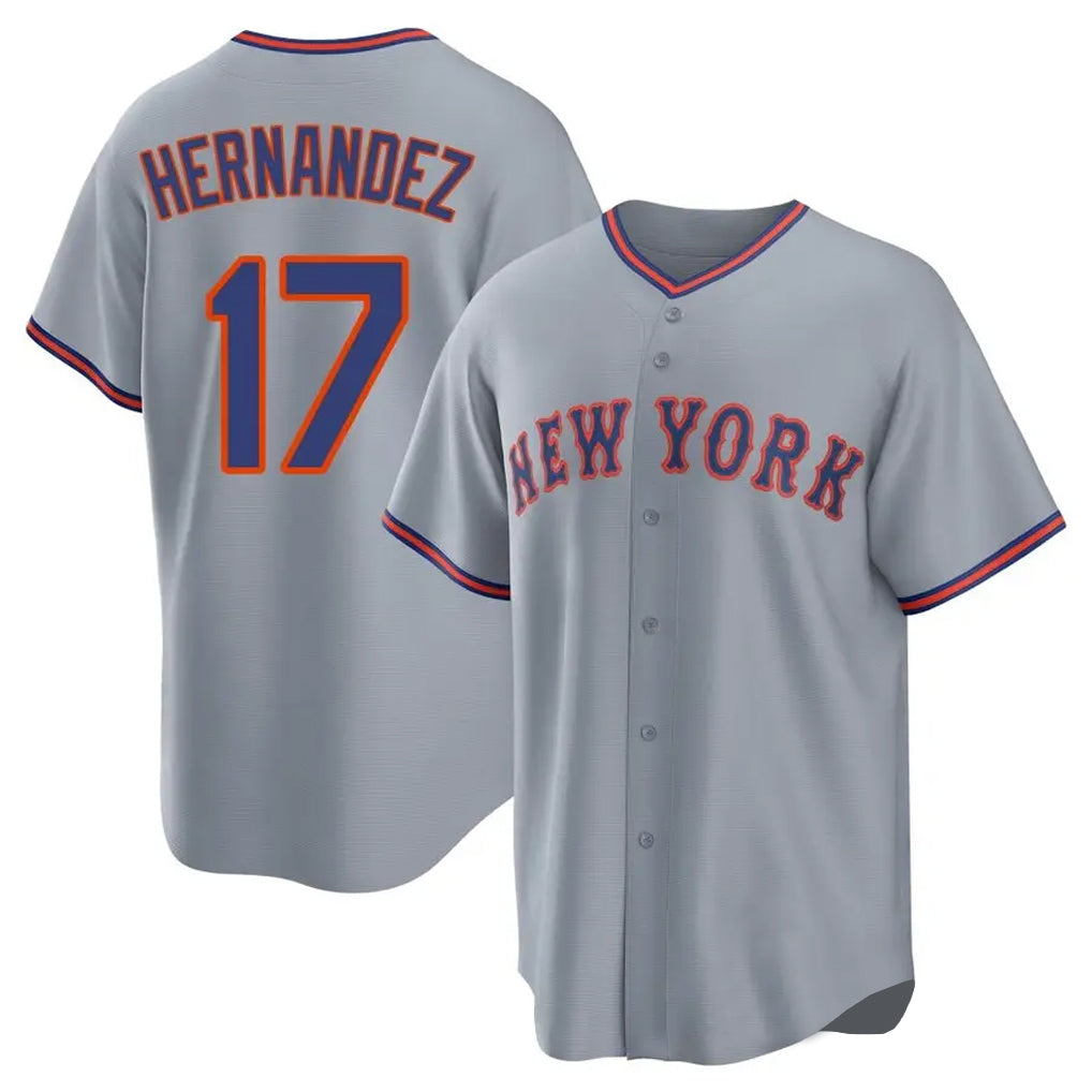 NY.Mets #17 Keith Hernandez Player Gray Road Home Game Hdoa Stitched Jerseys