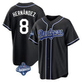 LA.Dodgers #8 Enrique Hern¨¢ndez Player Black World Series Meet Carbon Limited Home Hdoa Stitched Jerseys