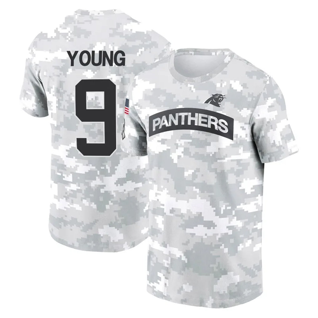 C.Panthers #9 Bryce Young Player Arctic Camo Salute to Service T-Shirt Hoodies Hdoa Stitched Jerseys
