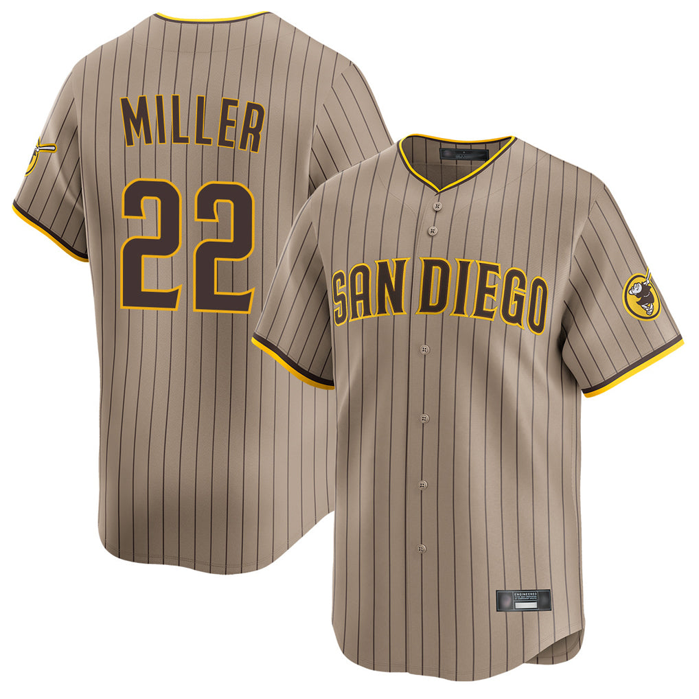 S.Diego Padres #22 Mason Miller Player Khaki Home Limited Hdoa Stitched Jerseys