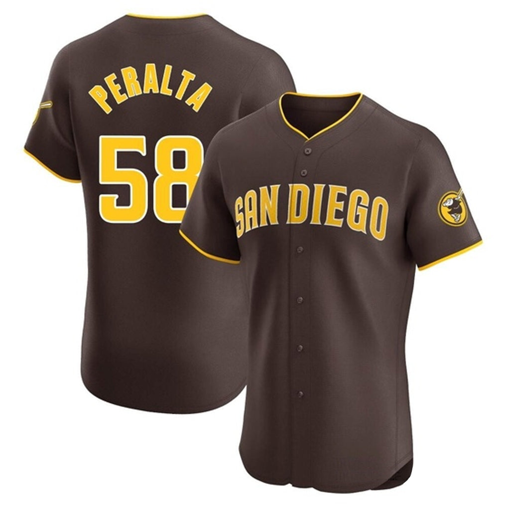 S.Diego Padres #58 Wandy Peralta Player Brown Home Limited Elite Hdoa Stitched Jerseys